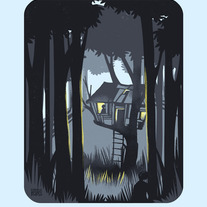 Shadow on the Hillside - Screenprinted Art Print
