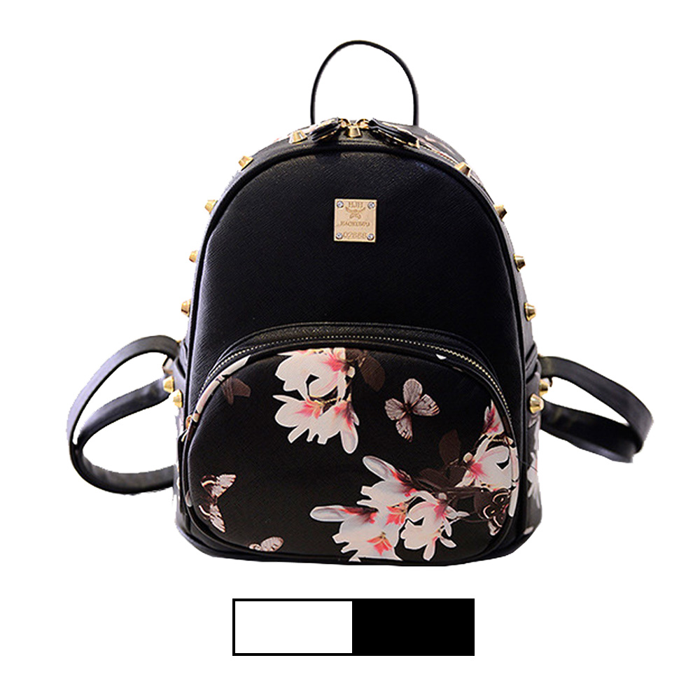 Mini Backpack for Girls Designer Rivet PU Leather Travel Bags Womens