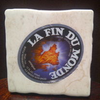 Handmade Craft Brew Recycled Label Coaster - La Fin du Monde