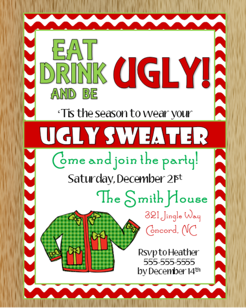 Ugly Christmas Sweater Invitation 2 on Storenvy