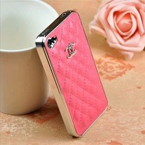 LUXURY BRAND IPHONE 4/4S LEATHER HARD CASE ROSE PINK