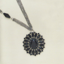 Vintage Black Crystal Necklace