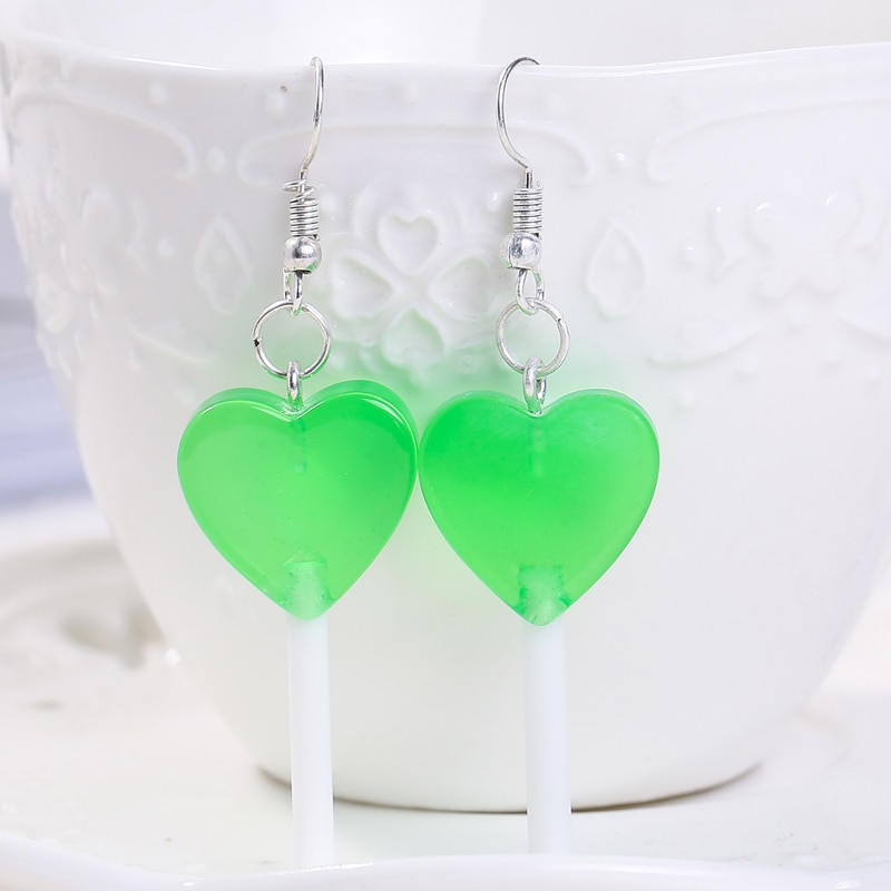 Heart shaped lollipop earrings Clearance