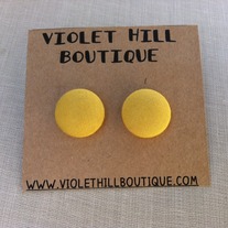 Mustard Button Earrings