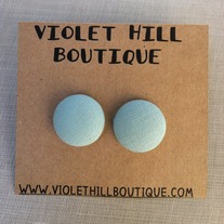 Mint Button Earrings