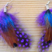 Purple Clare Feather Earring