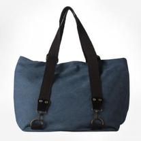 Women's Casual Style Canvas Tote Handbag-Blue