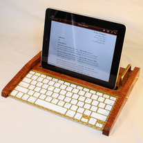 iPad Workstation - Keyboard - Tablet Dock - Oak - iPad, IPhone, Tablet Bluetooth Keyboard Computer Desktop Workstation