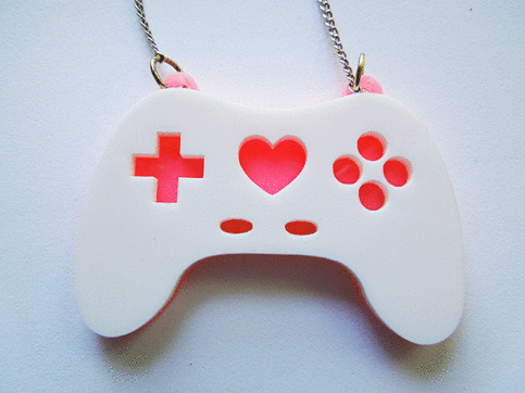 Geeky Glamorous Controller Necklace - White