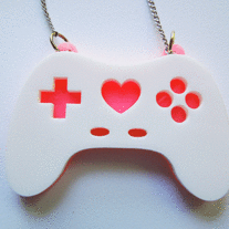 Geeky Glamorous Controller Necklace - White