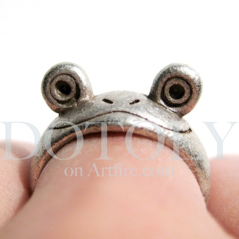 Miniature Frog Wrap Around Ring Sizes 5 and 6 available