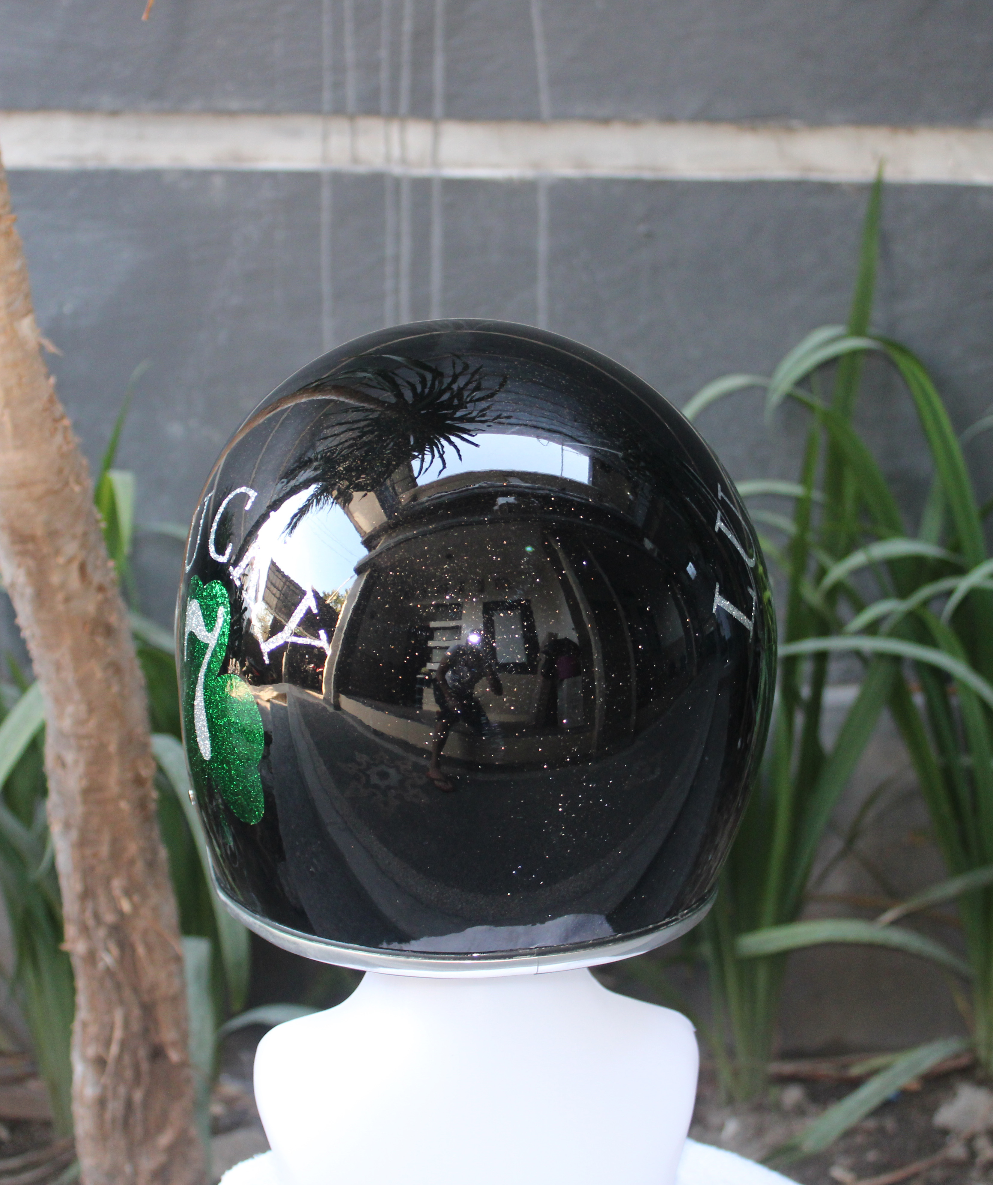 Glitter Shamrock Open Face Motorcycle Helmet · Fancy Helmets · Online