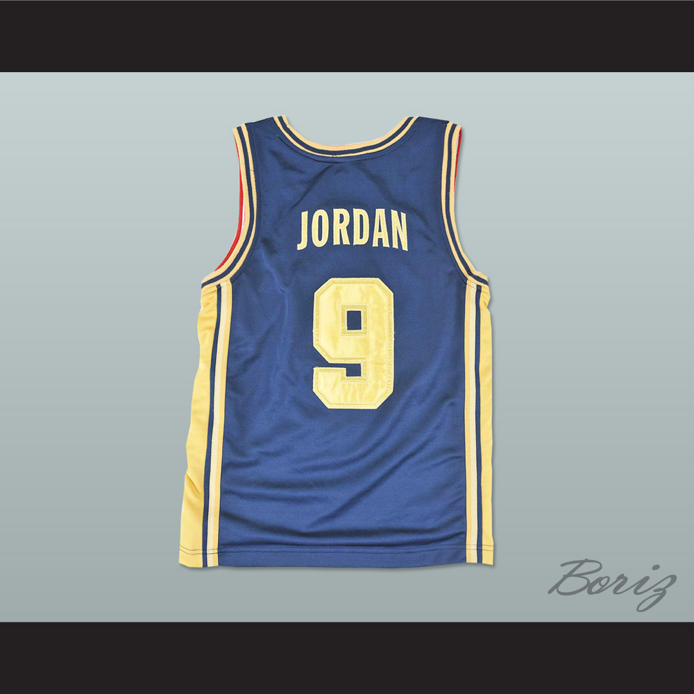 Michael Jordan Dream Team Blue and Gold Basketball Jersey NEW Stitch Sewn ? a...