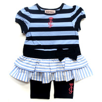 Juicy Couture Blue Stripped 2-Piece Legging Set