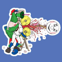 Phillie Phanatic vs. Mr.Met (vinyl sticker)