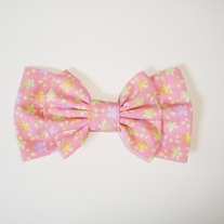 Blushing Pink Pastel Floral Double Bow