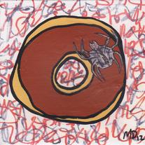 Chocolate Frosted Donut - original art painting