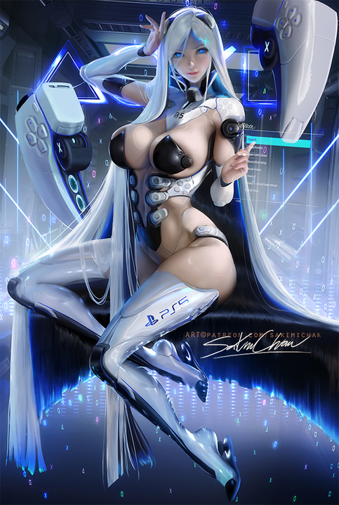 PS5-Chan Poster #164 · Sakimichan Art Shop · Online Store ...