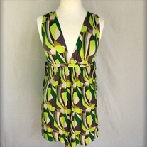 Green and Grey Graphic French Connection Dress
