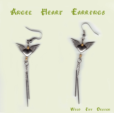 Winged Heart Earrings