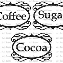 Fancy Design Vinyl Canister Labels Choose from 21 fonts