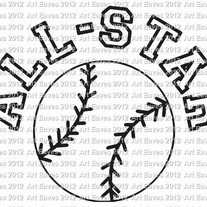 All Star Baseball Vinyl Decal for Cars, Laptops, Iphones, Ipads, Macbooks and More