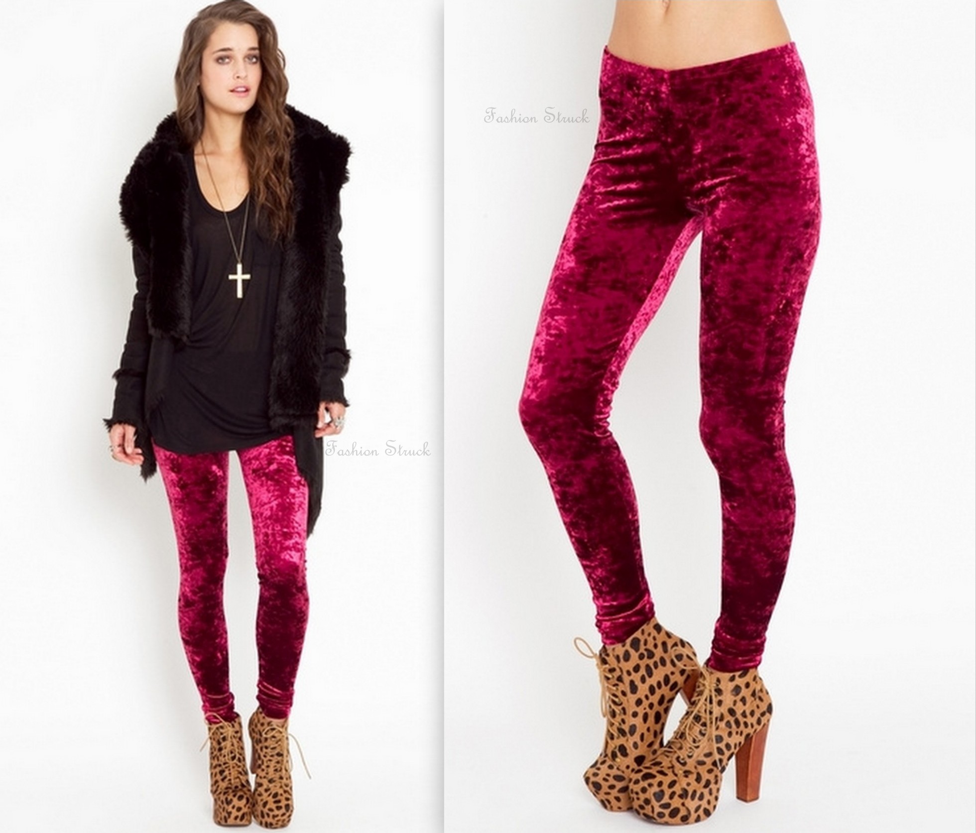 Black Crushed Velvet Leggings on Storenvy