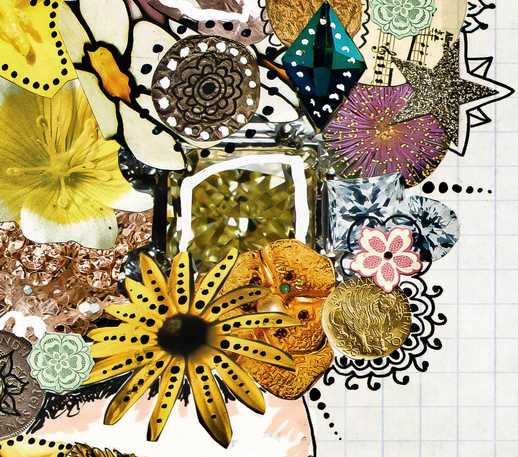 Be Fabulous - 11 x 14 paper print, fashion illustration, flowers