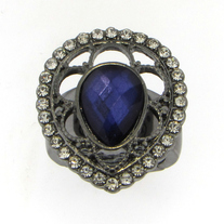 Antiqued Crystal Ring