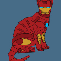 Iron Man cat, 5x7 print
