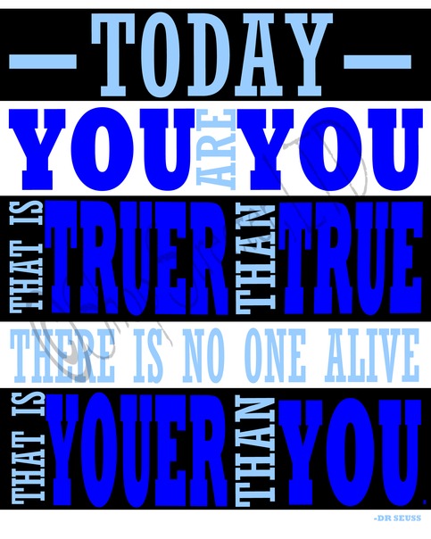 Dr Seuss - Youer than You - Black & White Striped