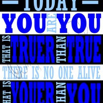 Dr Seuss - Youer than You - Black & White Striped