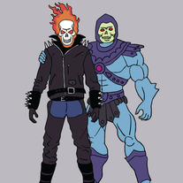 Ghost Rider and Skeletor are best friends, 5x7 print