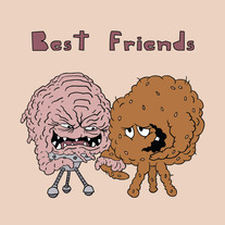 Krang and Meatwad are best friends, 5x7 print