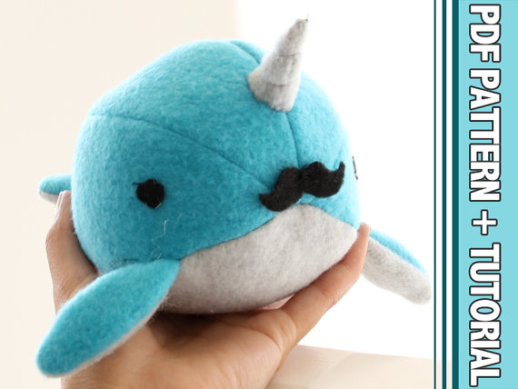 large stuffed narwhal