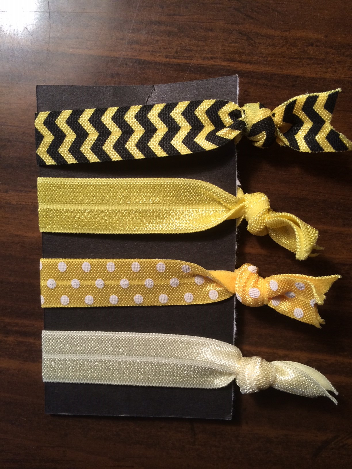 Yellow Prints Elastic Hair Tie Set Klh Designs Online Store