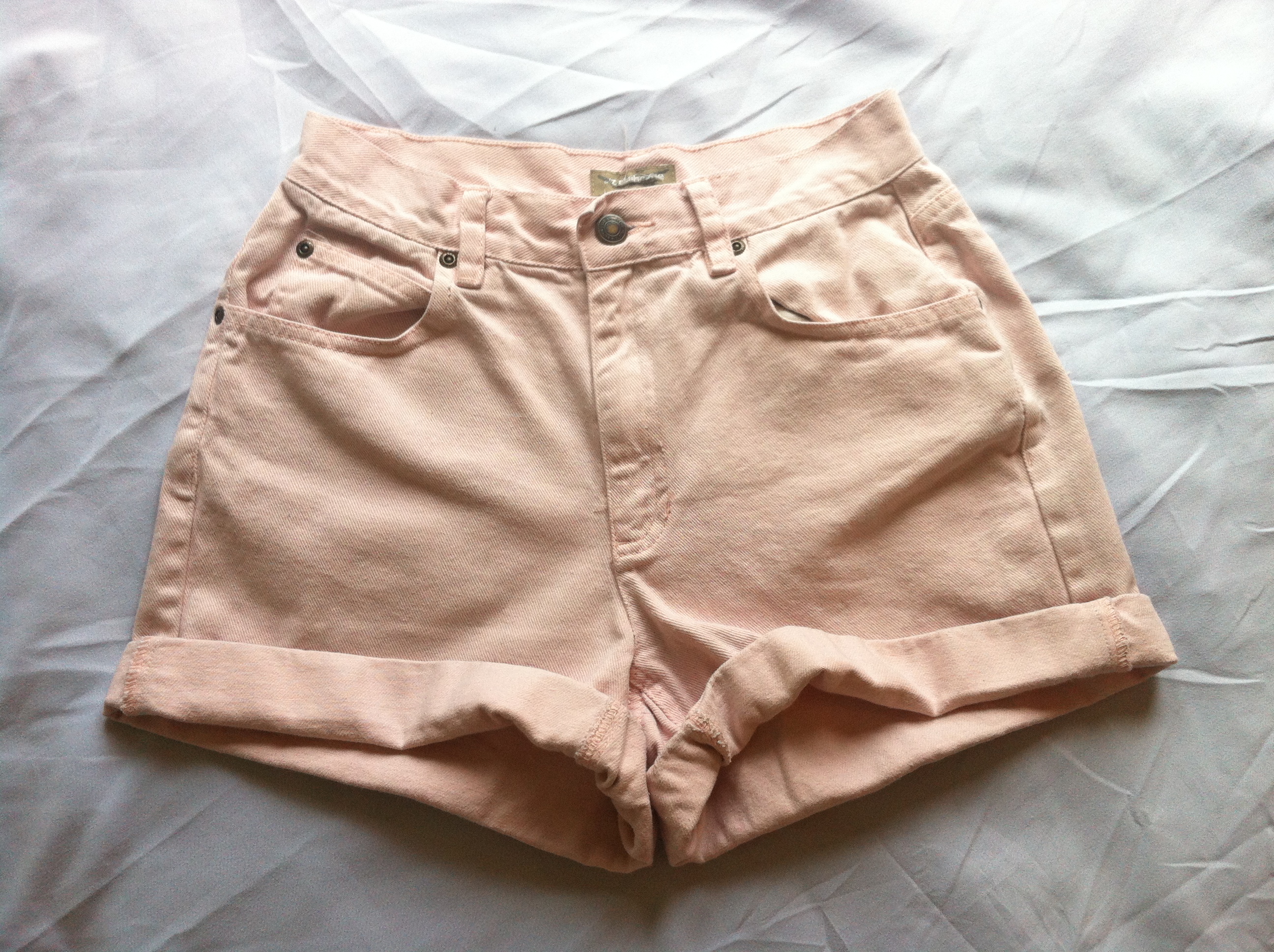 baby pink high waisted shorts