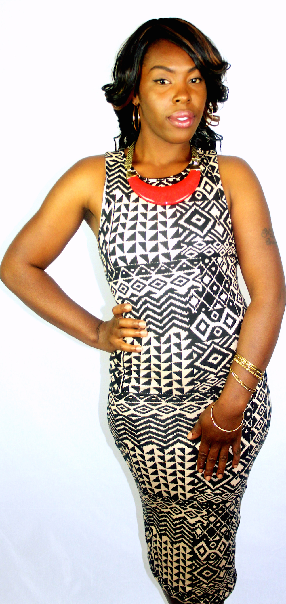 tribal bodycon dress