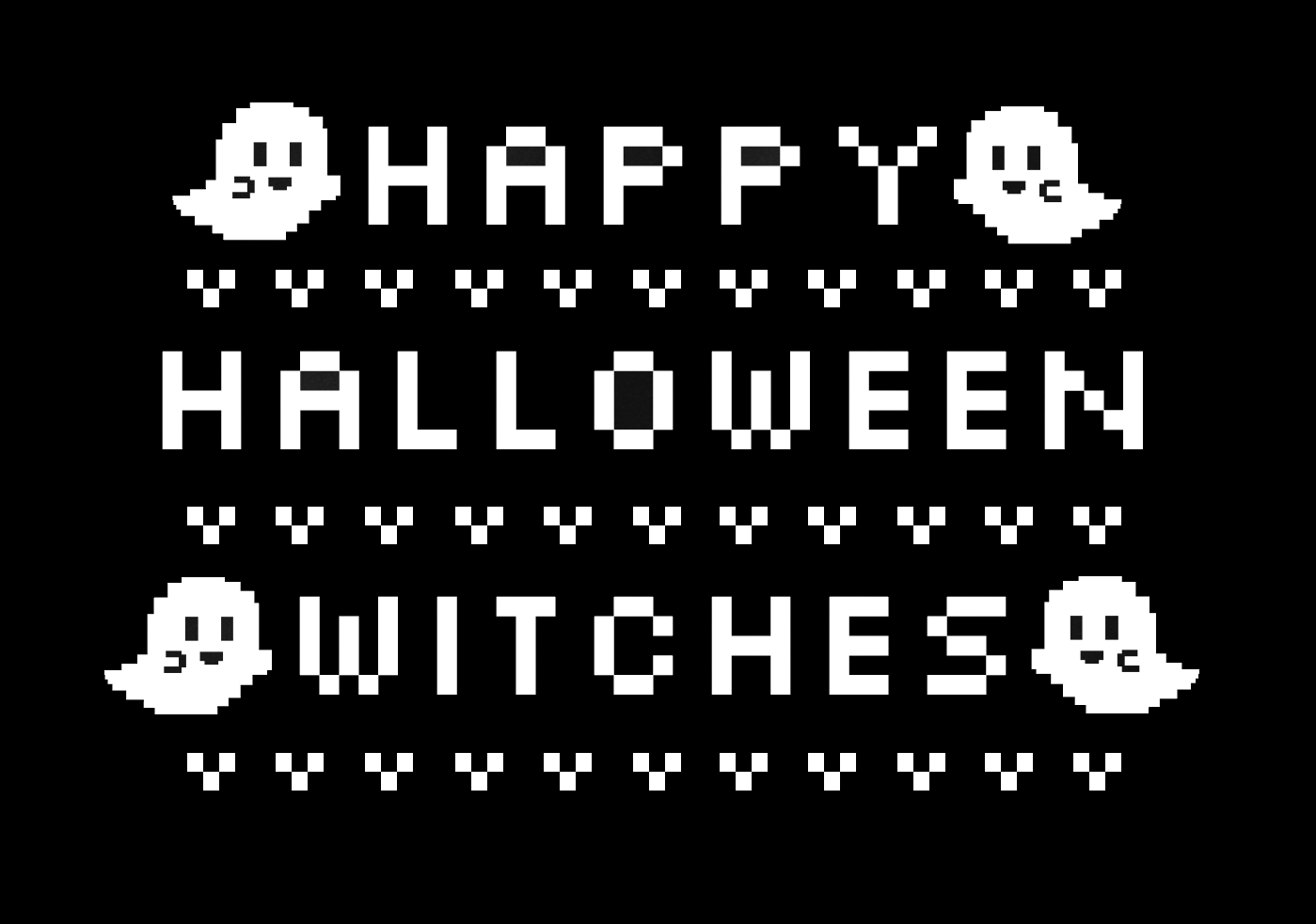 happy halloween witches 8 bit sweatshirt thumbnail 1