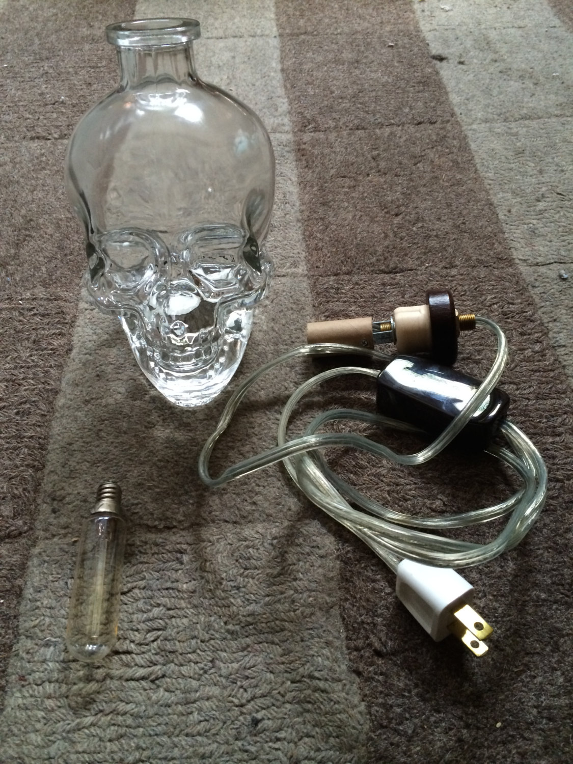 Upcycled Crystal Head Vodka Bottle Lamp on Storenvy