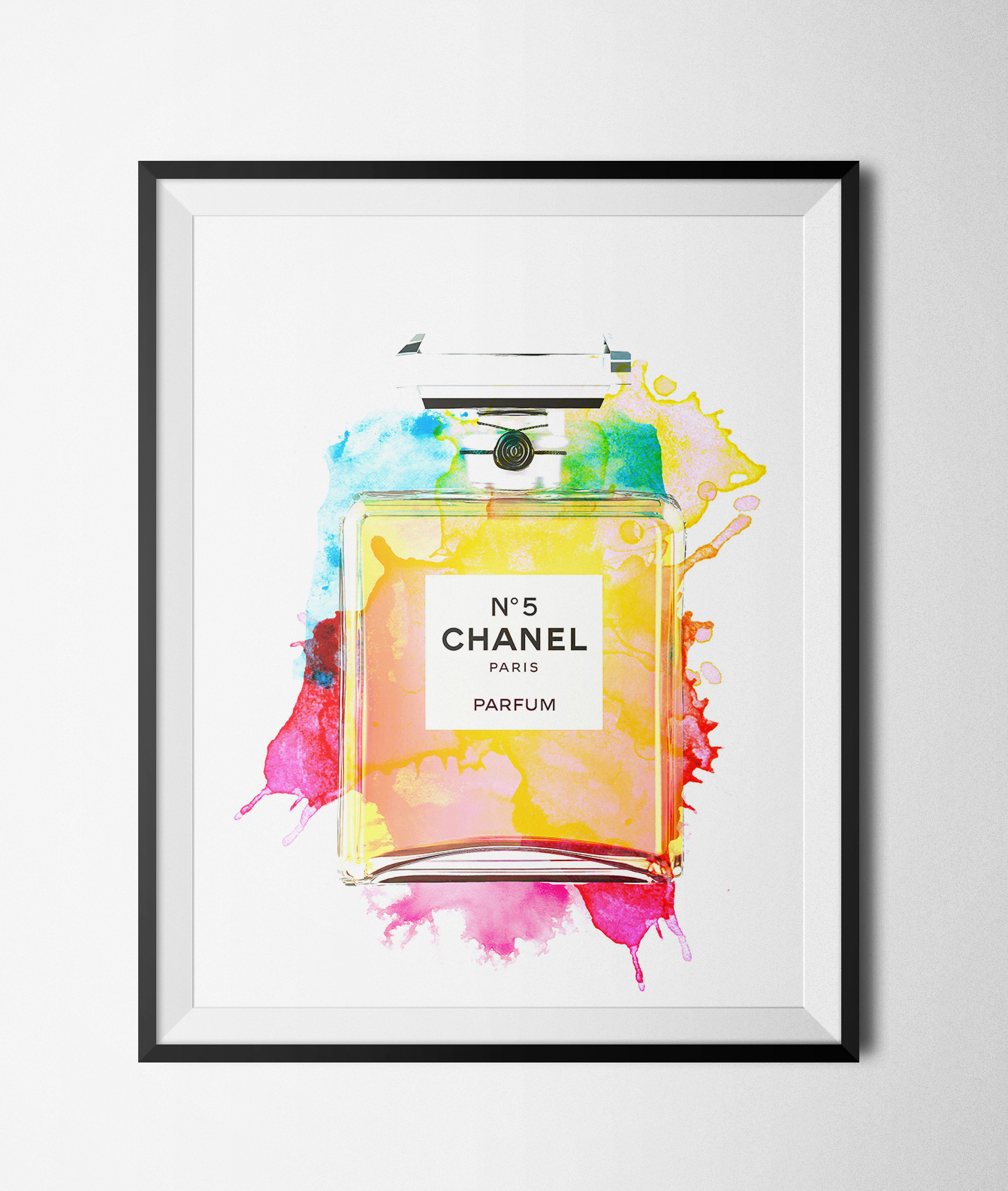 Watercolor Chanel Bottle Printable 8x10