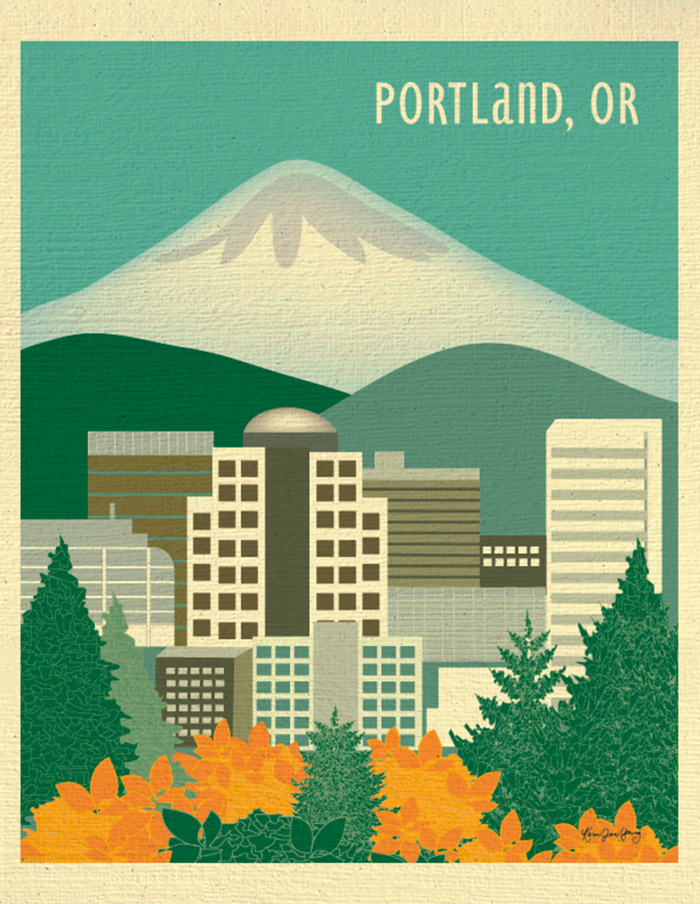Portland Oregon Mt Hood Skyline Destination Wall Art Poster Print For Home Nursery And Office 11 X 14 Style E11 O P1 Loose Petals Online Store Powered By Storenvy