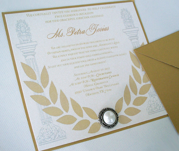 50 Grecian Goddess Bridal Shower Invitation Square 6 X 6 Bridal