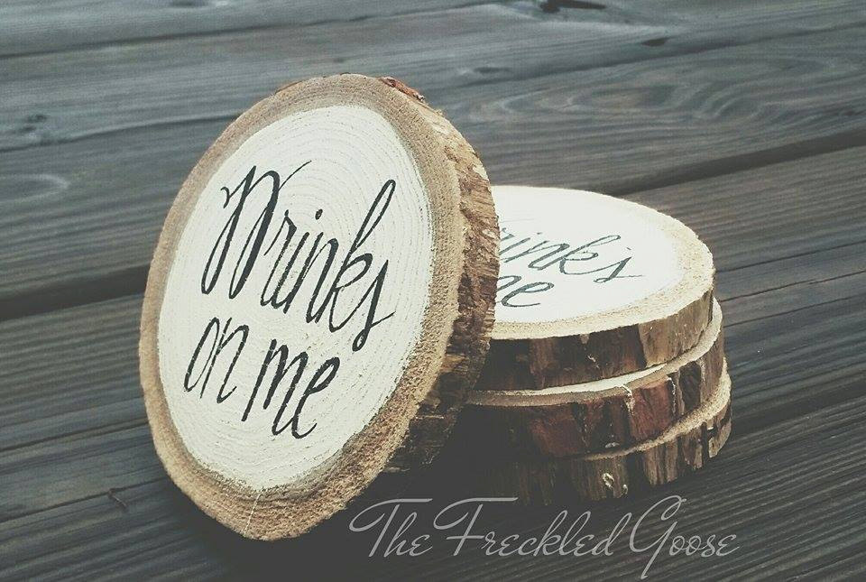Custom Coaster Woodland Wedding Barn Wedding Decor Drink Coaster Personalized Coasters Rustic Wedding Wedding Favor Wedding Coasters