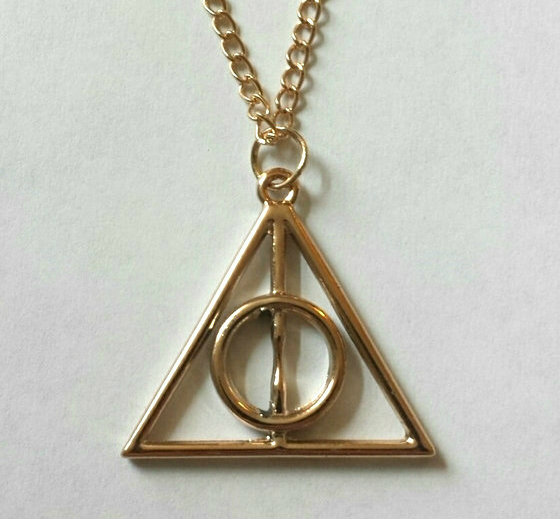 Harry Potter Gold Deathly Hallows Necklace · Lil� Pixie Charms · Online