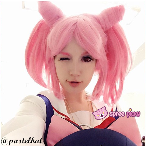 Cosplay Sailor Moon Chibi Moon Chibi Usa Hot Pink Wig With Pony
