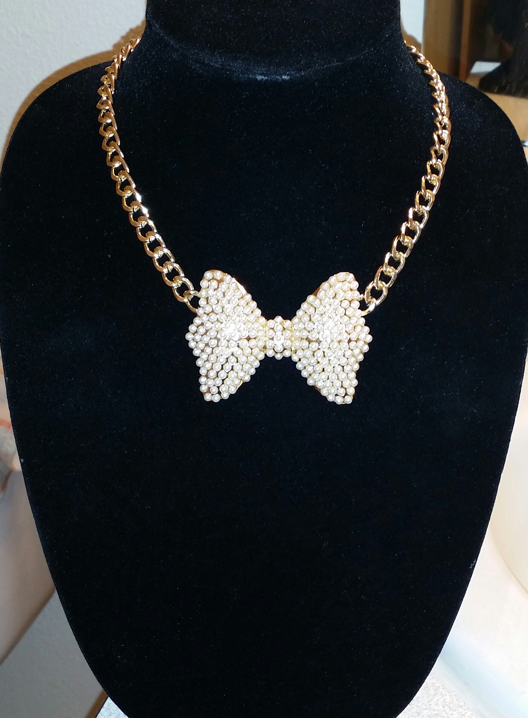 etsy bow necklace