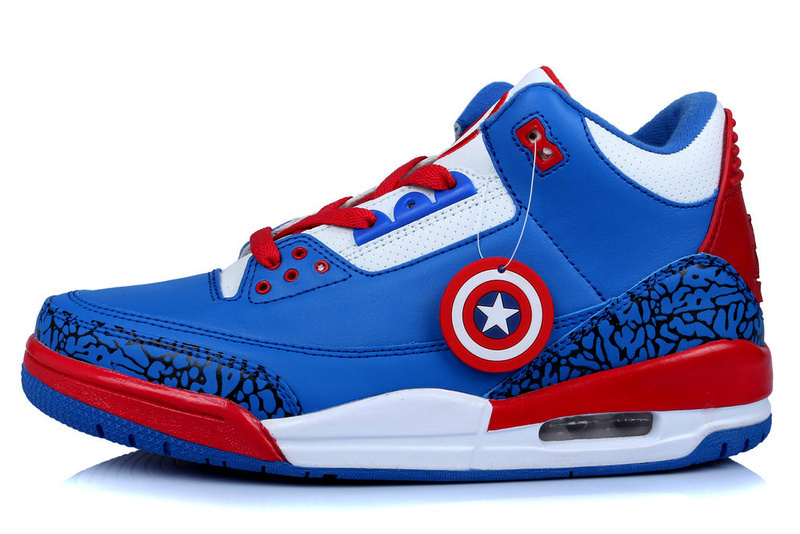 Captain America Mens Basketball Shoes Jordans Pair