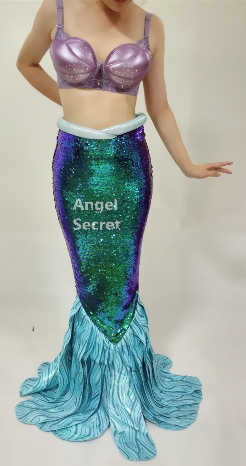 PW149 WALKABLE mermaid tail Ariel skirt sequins · angelsecret · Online