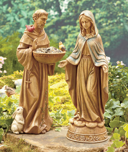 Saint St Francis of Assisi Ceramic Bird Animal Feeder ...